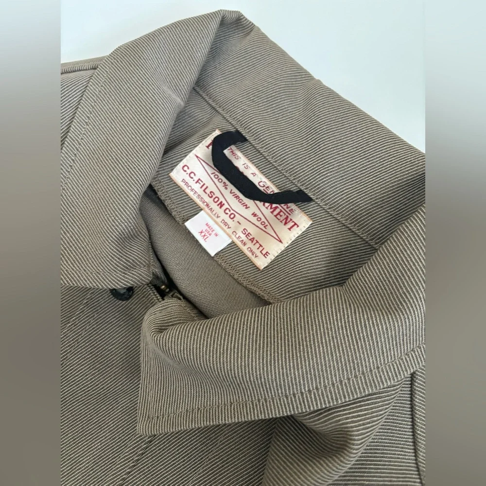 Filson Jacket Mens XXL Beige Weekender Virgin Wool Full Workwear Whipcord 0018 - Picture 4 of 13